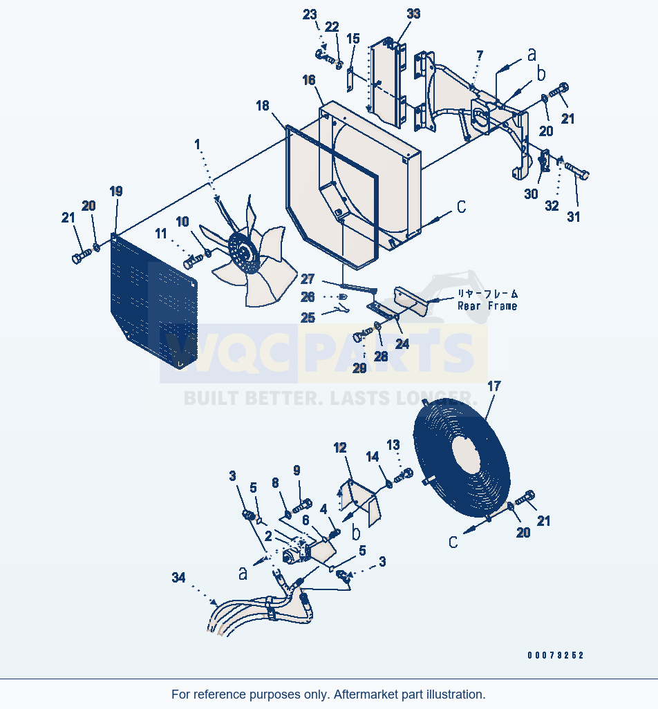 Komatsu WA200-5L Fan Drive parts diagram