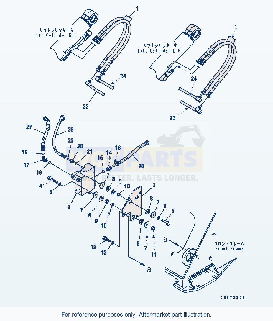 Komatsu WA200-5L Hydraulic Piping (Boom Cylinder Line) parts diagram