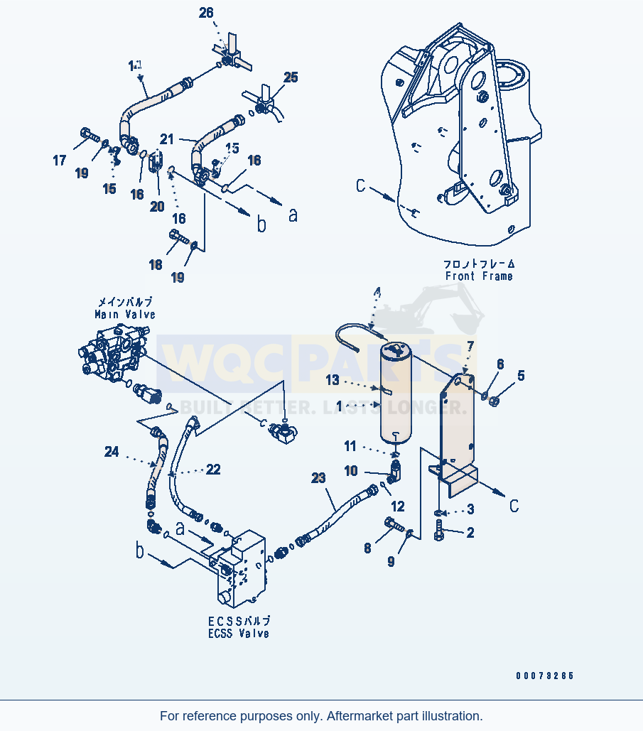 Komatsu WA200-5L Hydraulic Piping (E.C.S.S Line) parts diagram