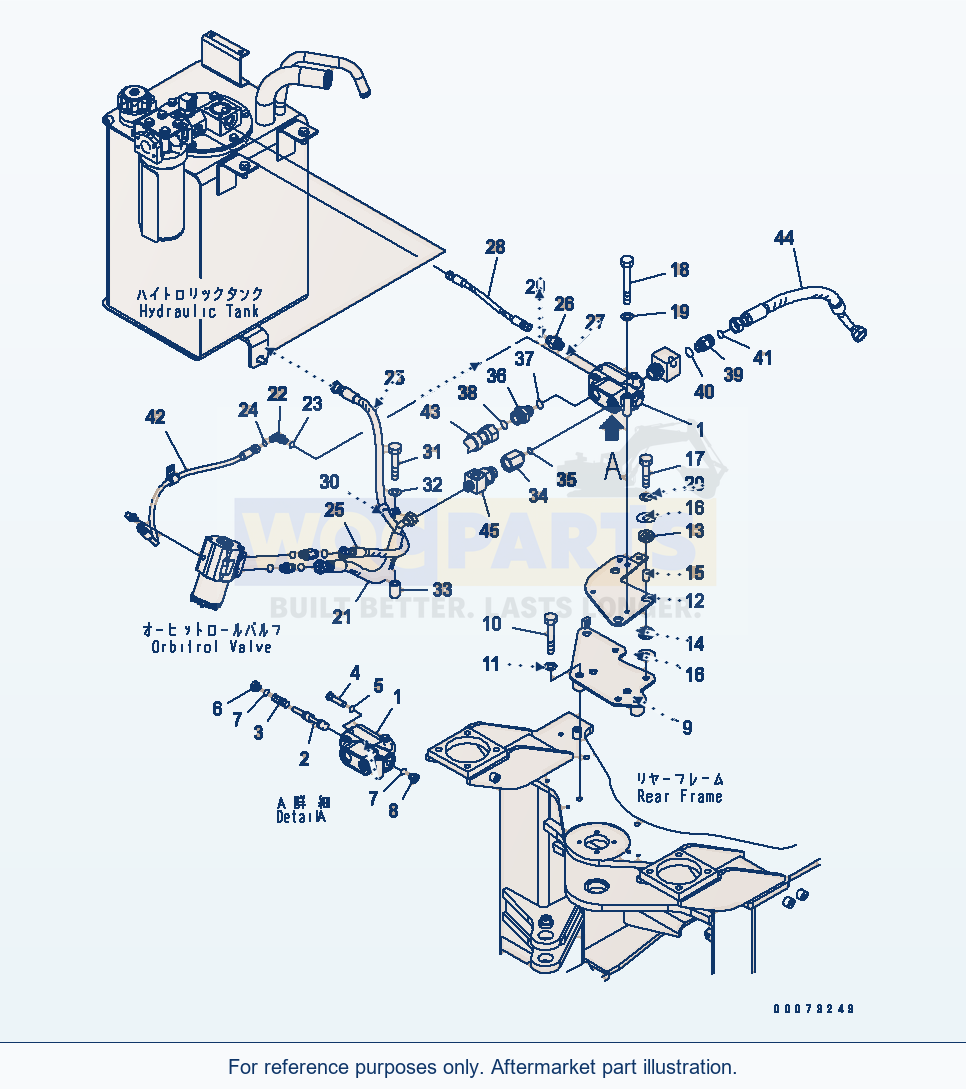 Komatsu WA200-5L Steering Valve (For Emergency Steering) parts diagram