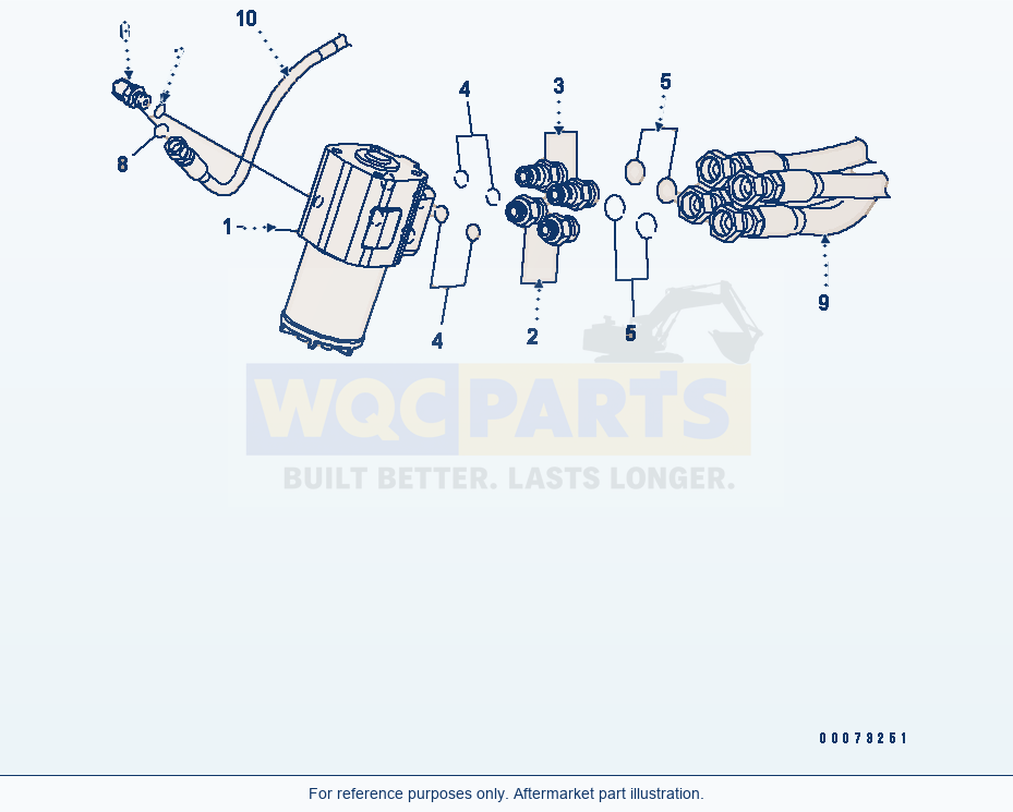 Komatsu WA200-5L Steering Valve Piping (Connectors) parts diagram