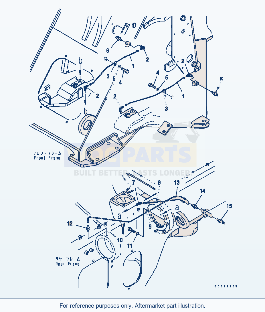 Komatsu WA200-5L Remote Grease parts diagram