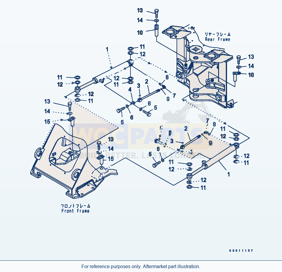 Komatsu WA200-5L Steering Cylinder And Mounting parts diagram