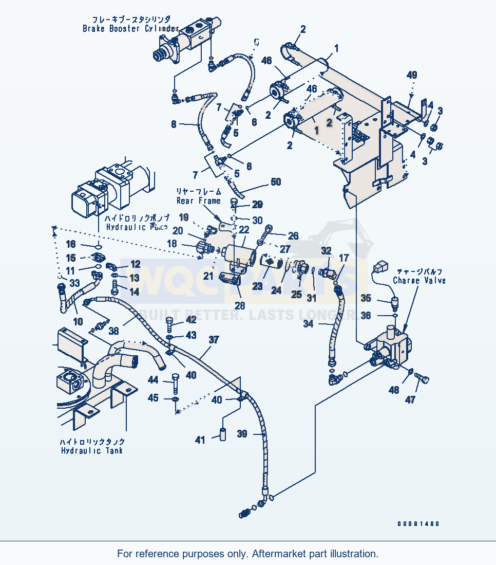 Komatsu WA200-5L Brake Control (Accumulator Piping) parts diagram