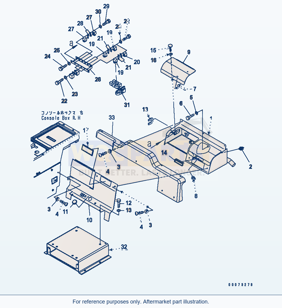 Komatsu WA200-5L Cool And Heat Box (Without Air Conditioner) parts diagram