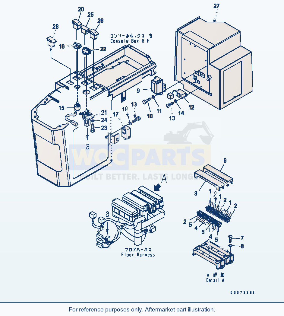 Komatsu WA200-5L Floor (Console Box R.H. Electrical Parts) parts diagram