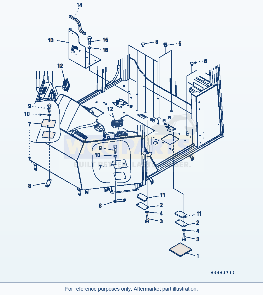 Komatsu WA200-5L Floor (Without Air Conditioner) parts diagram
