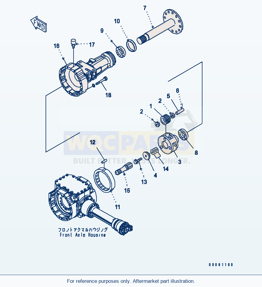 Komatsu WA200-5L Front Axle (Final Drive And Housing) (R.H.) parts diagram
