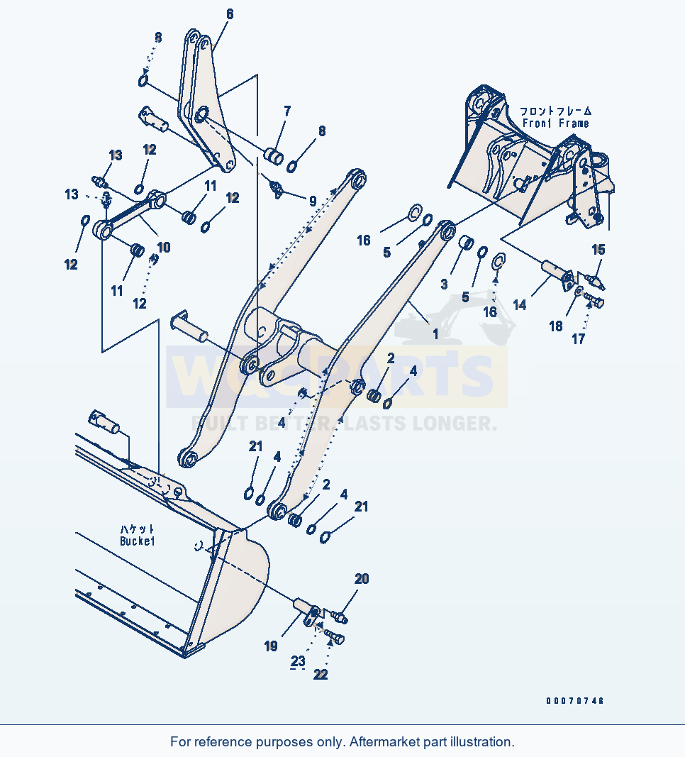 Komatsu WA200-5L Boom And Bell-Crank (High Lift Boom) parts diagram