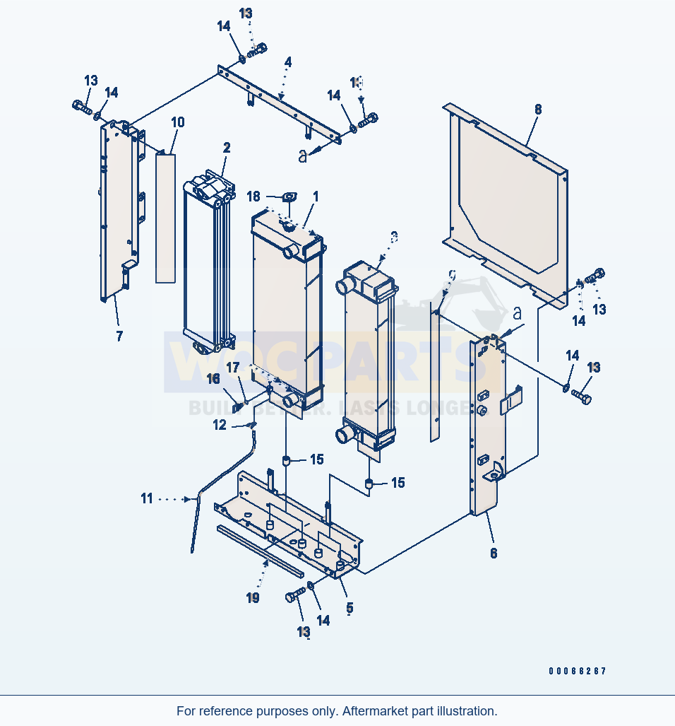 Komatsu WA200-6 Radiator parts diagram