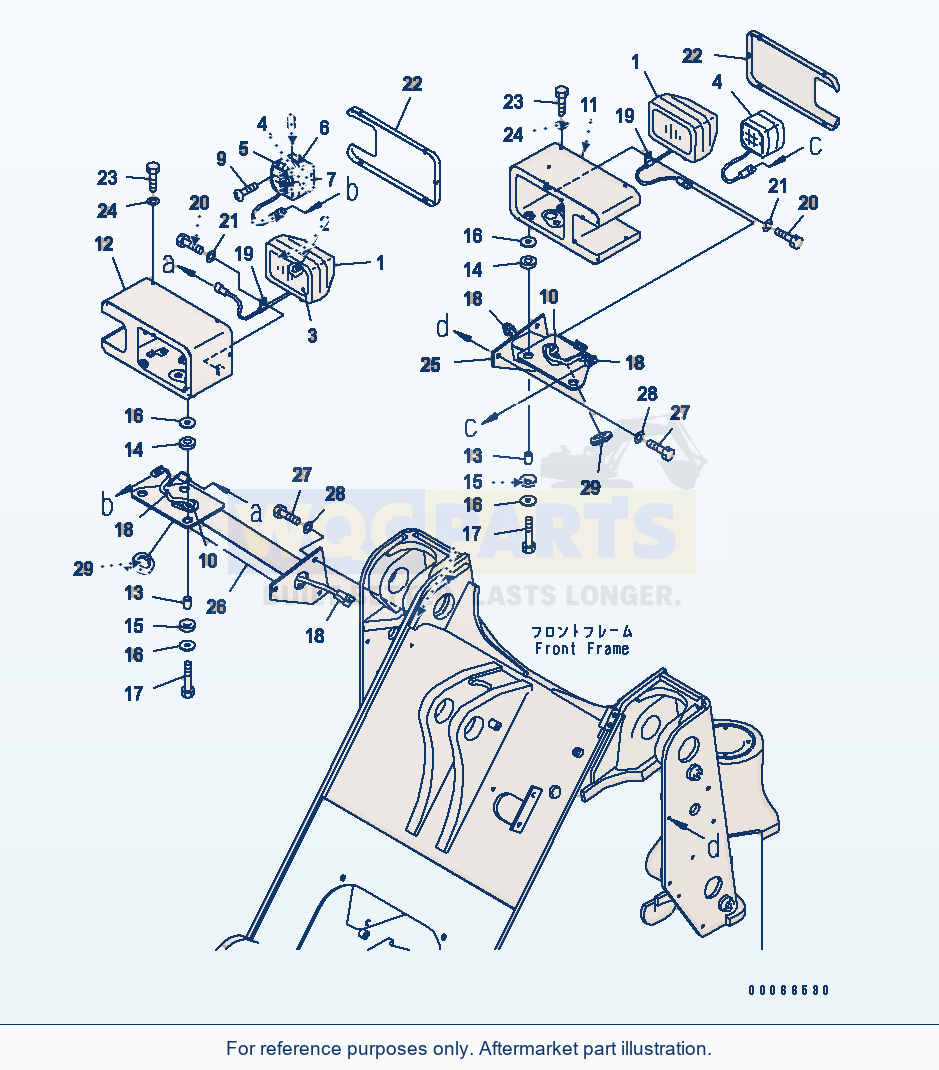 Komatsu WA200-6 Front Light parts diagram