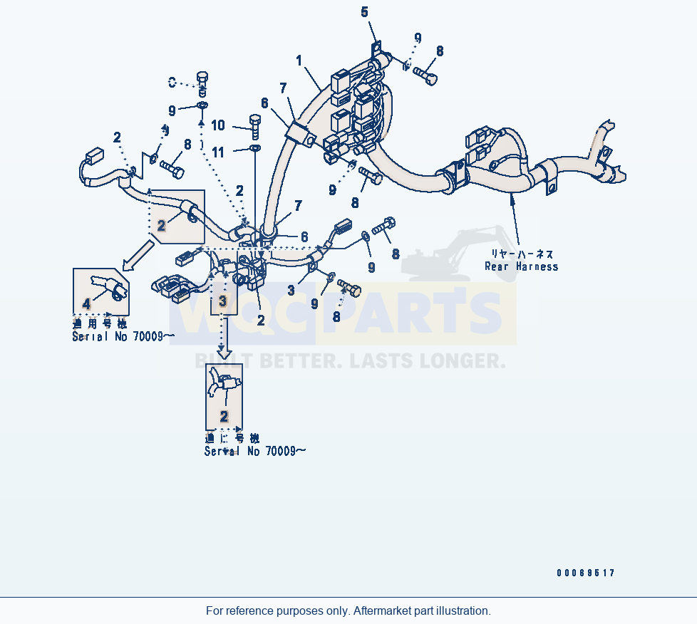 Komatsu WA200-6 Rear Harness (Hst Harness) parts diagram