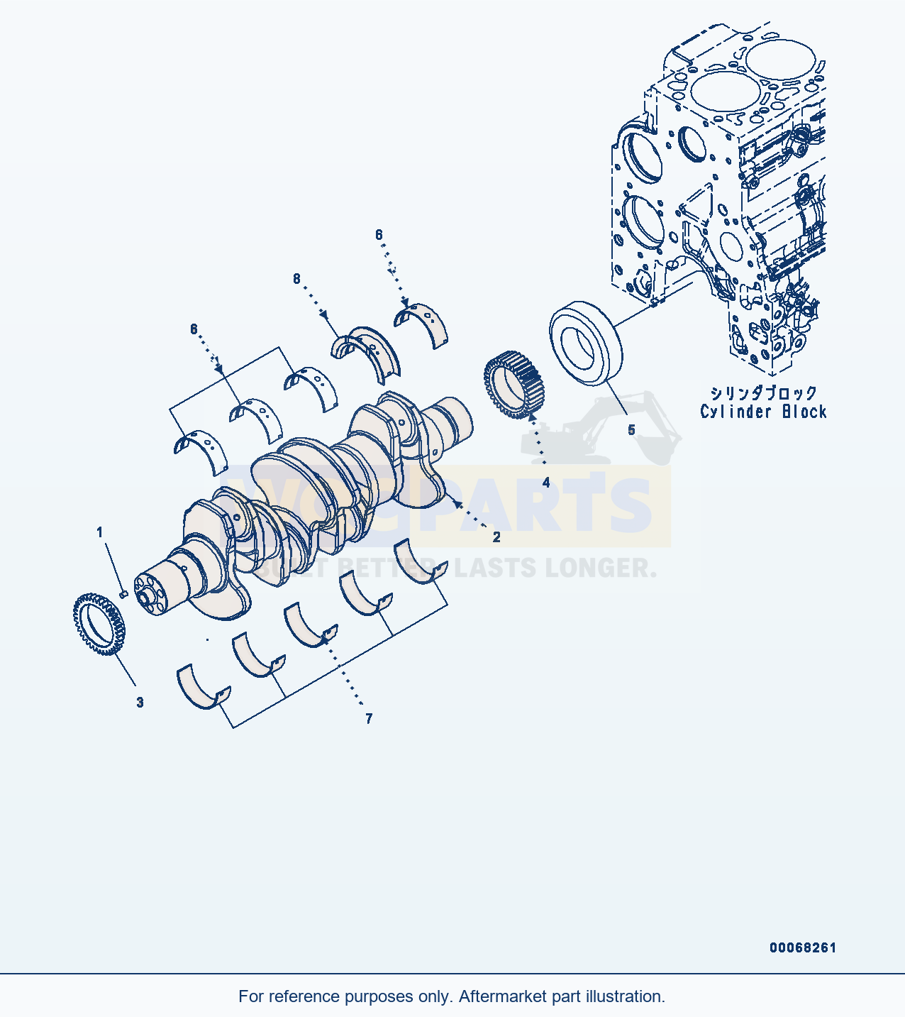 Komatsu WA200-6 Crankshaft (#26537379-) parts diagram