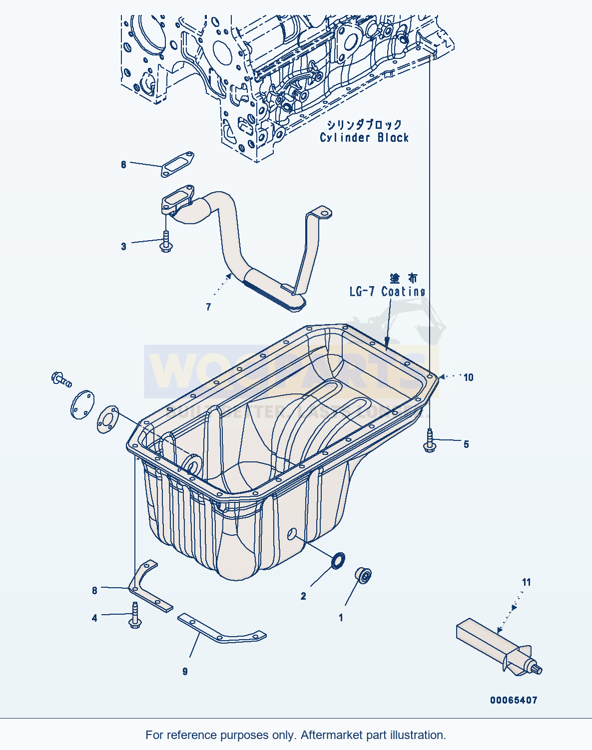 Komatsu WA200-6 Engine Oil Pan (#26537379-) (Aop10-001001) parts diagram