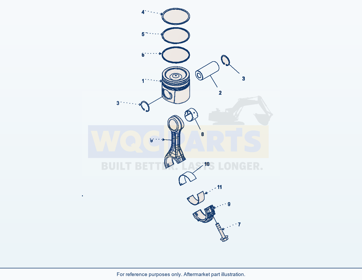 Komatsu WA200-6 Piston And Connecting Rod (#26537379-) parts diagram