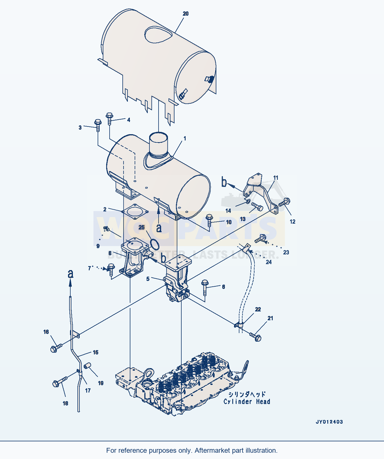 Komatsu WA200-6 Exhaust Muffler And Mount Bracket (#26537379-) parts diagram