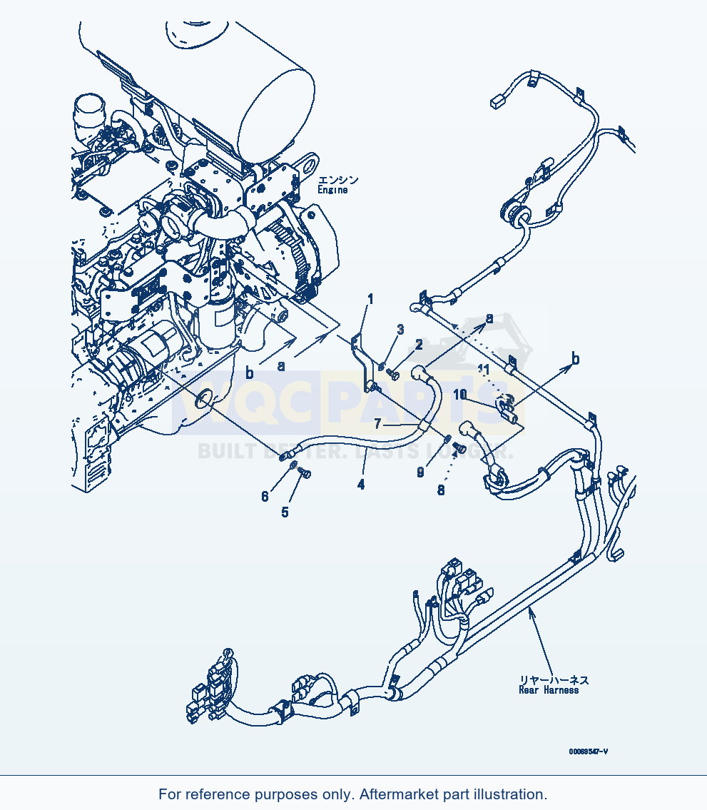 Komatsu WA200-6 Engine Harness (Cable) (For 90A Alternator) parts diagram