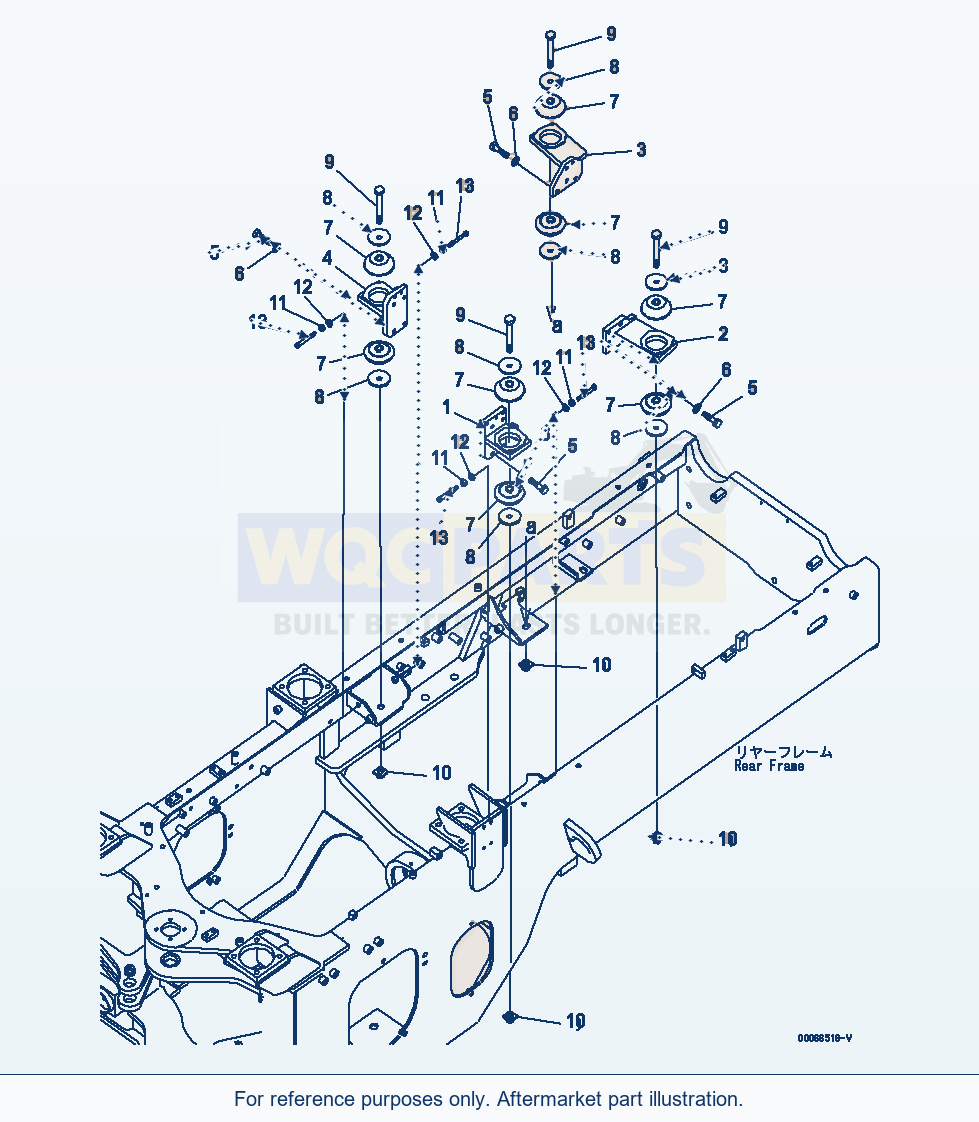 Komatsu WA200-6 Engine Mount parts diagram
