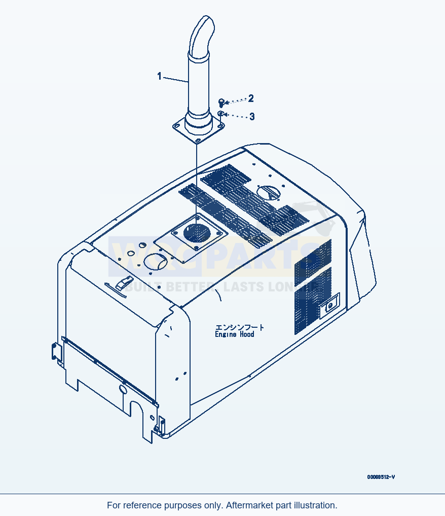 Komatsu WA200-6 Exhaust Pipe (For Canopy) parts diagram