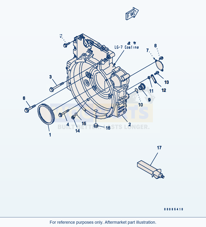 Komatsu WA200-6 Flywheel Housing(#26508146-) parts diagram