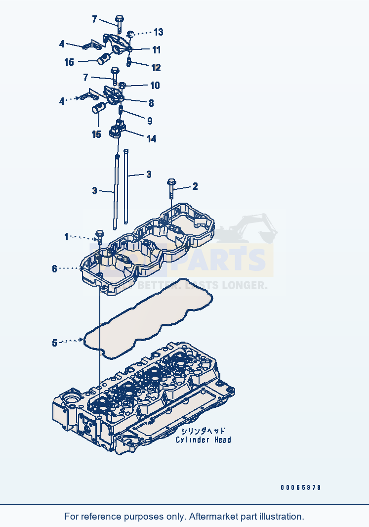 Komatsu WA200-6 Rocker Arm parts diagram