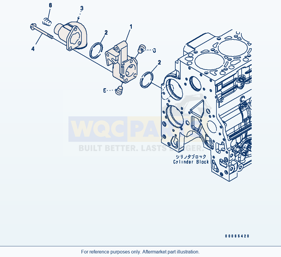 Komatsu WA200-6 Water Inlet Connector(#26508146-) parts diagram