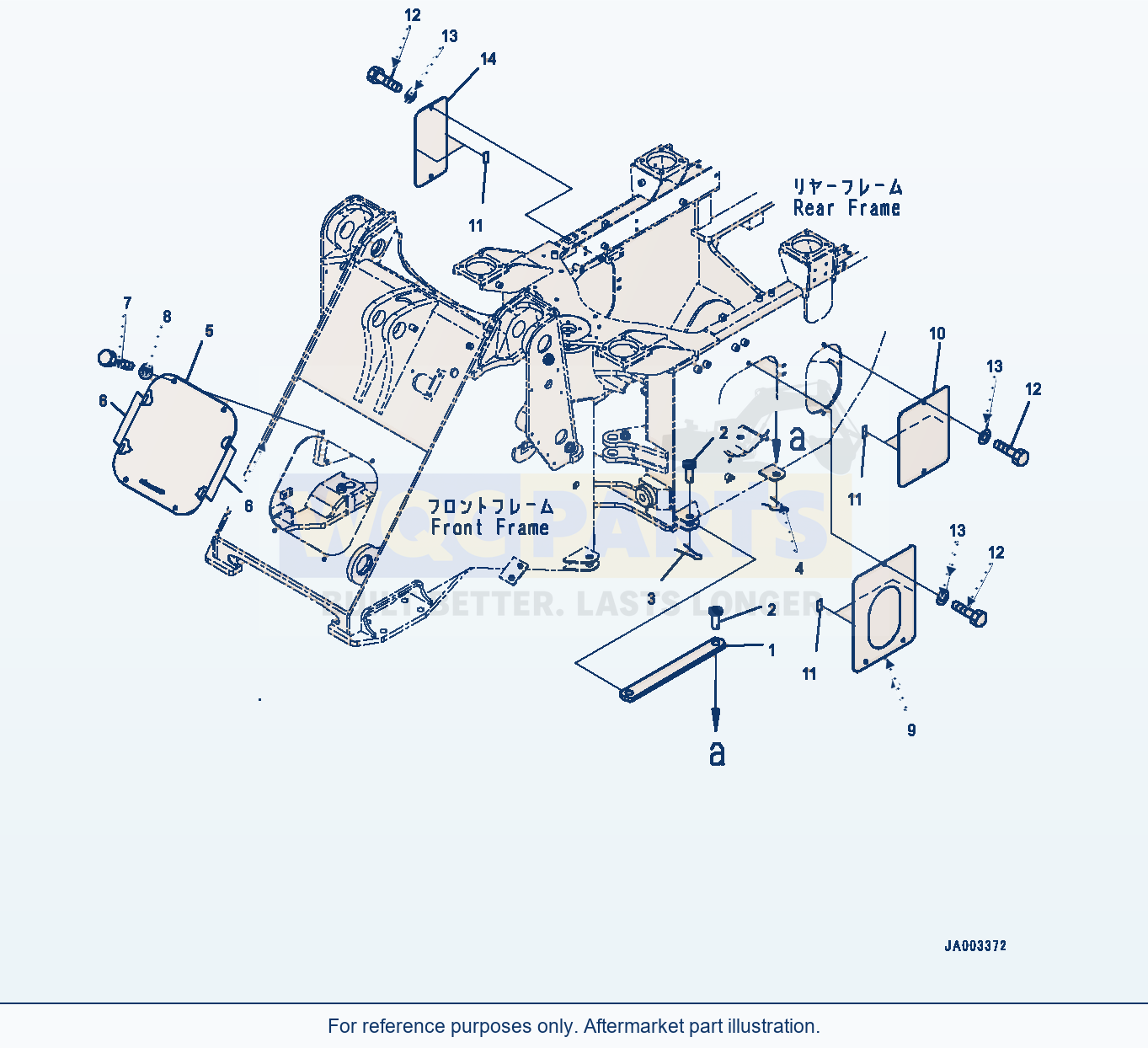 Komatsu WA200-6 Articulate Lock Bar And Frame Cover (#C10001-) parts diagram