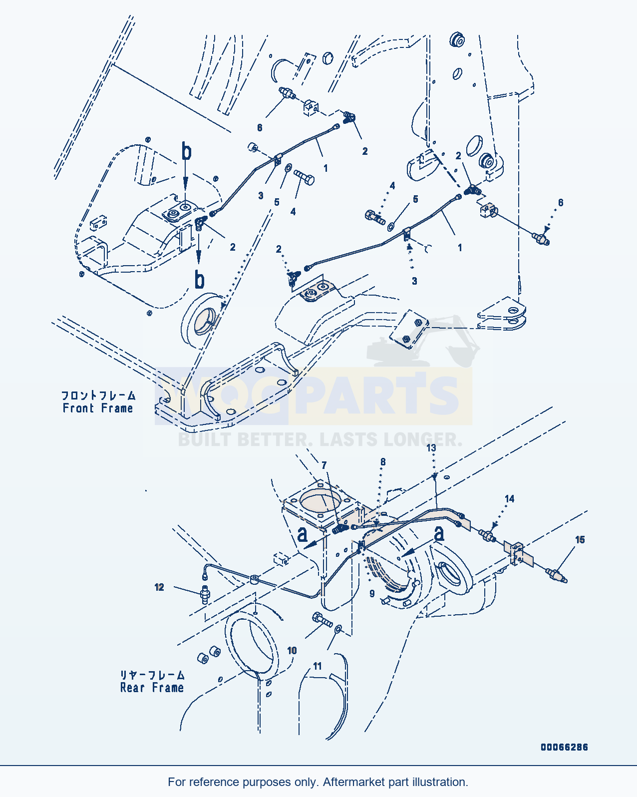 Komatsu WA200-6 Remote Greasing Tube (#70001-) Serial 70001-UP parts diagram