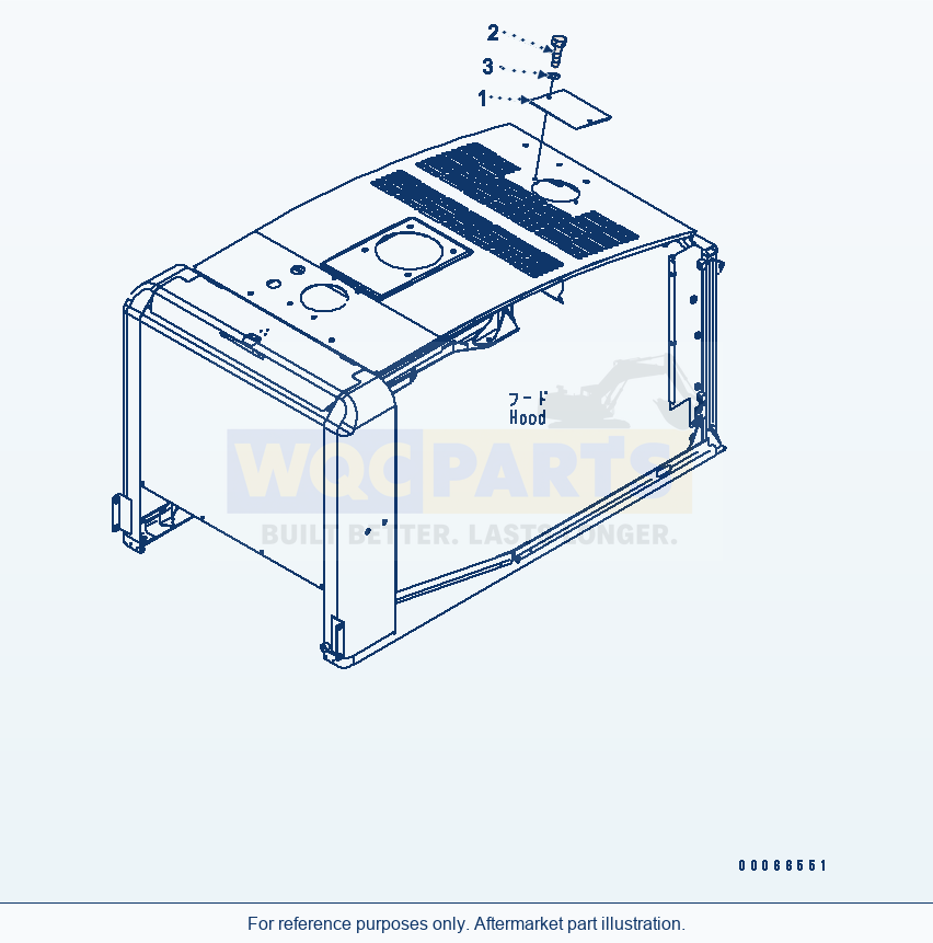 Komatsu WA200-6 Hood (Cover) parts diagram