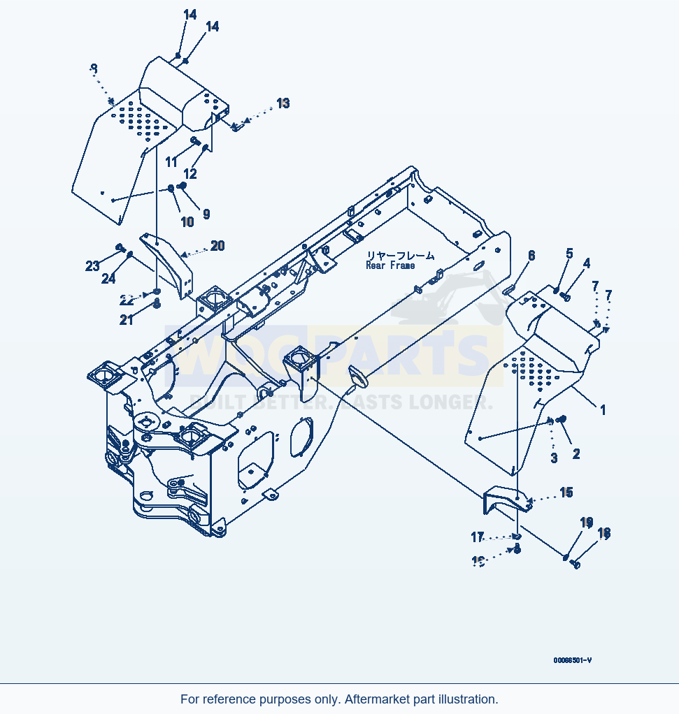 Komatsu WA200-6 Rear Fender (Fender And Support) parts diagram