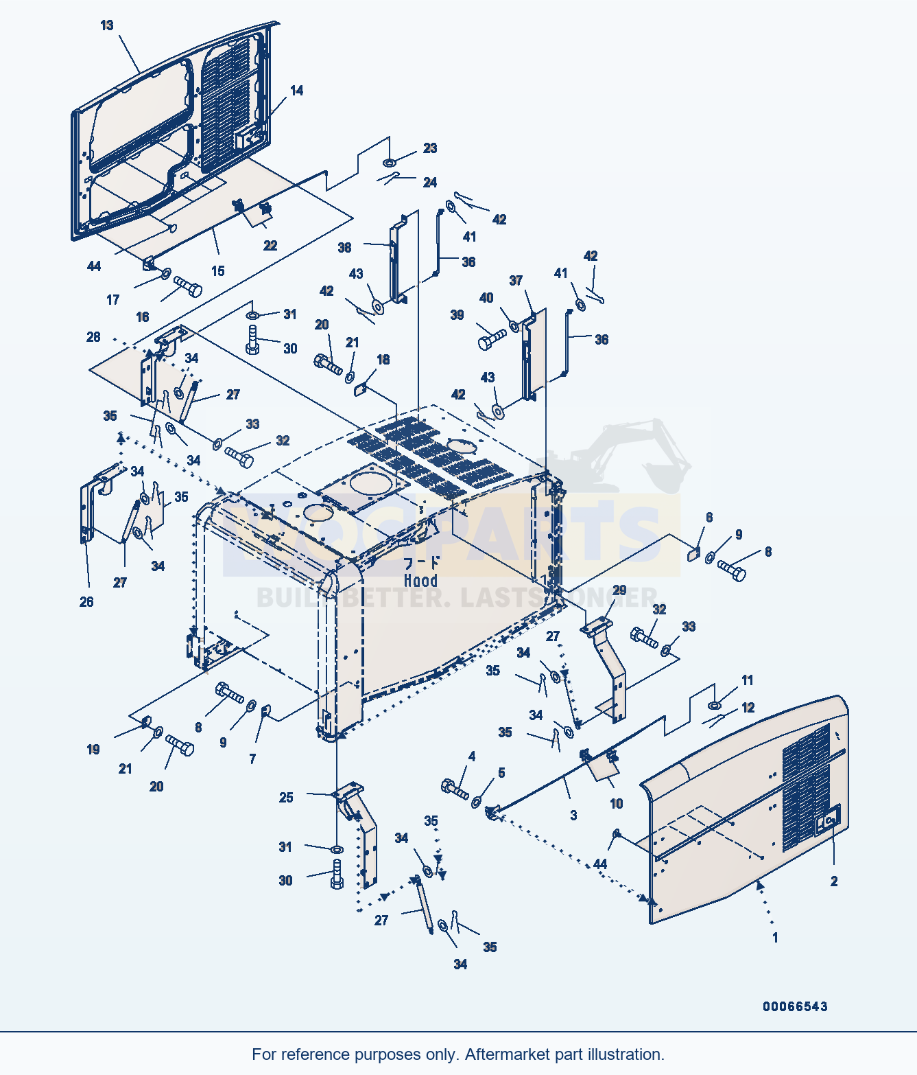 Komatsu WA200-6 Engine Hood Door (#C10001-) parts diagram