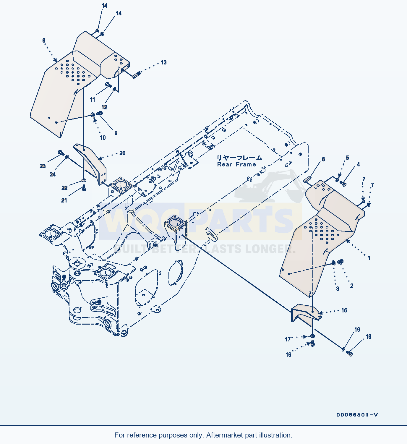 Komatsu WA200-6 Rear Fender Fender And Support (#C10001-) parts diagram