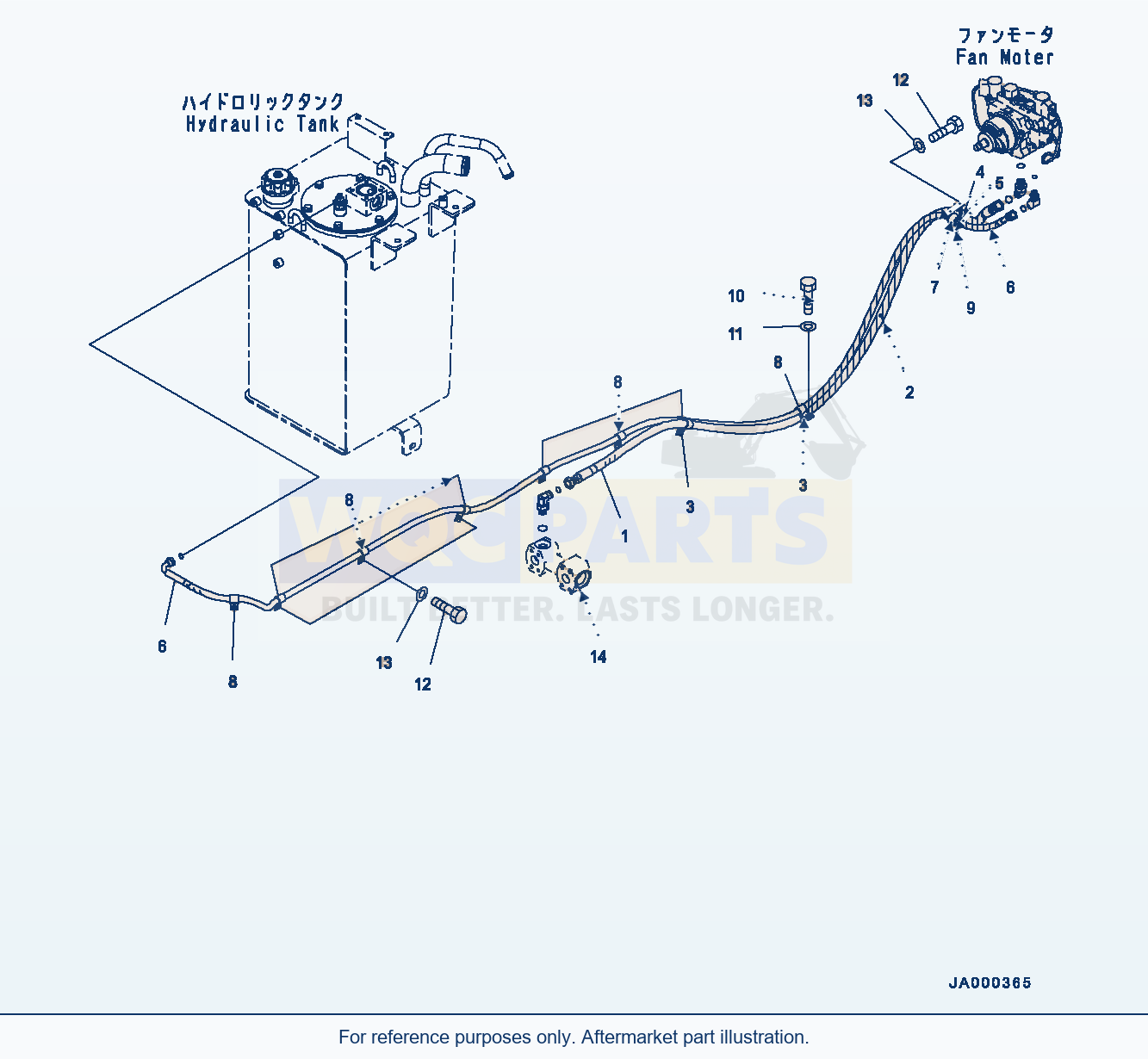 Komatsu WA200-6 Cooling Fan Drive Piping (#C10001-) parts diagram