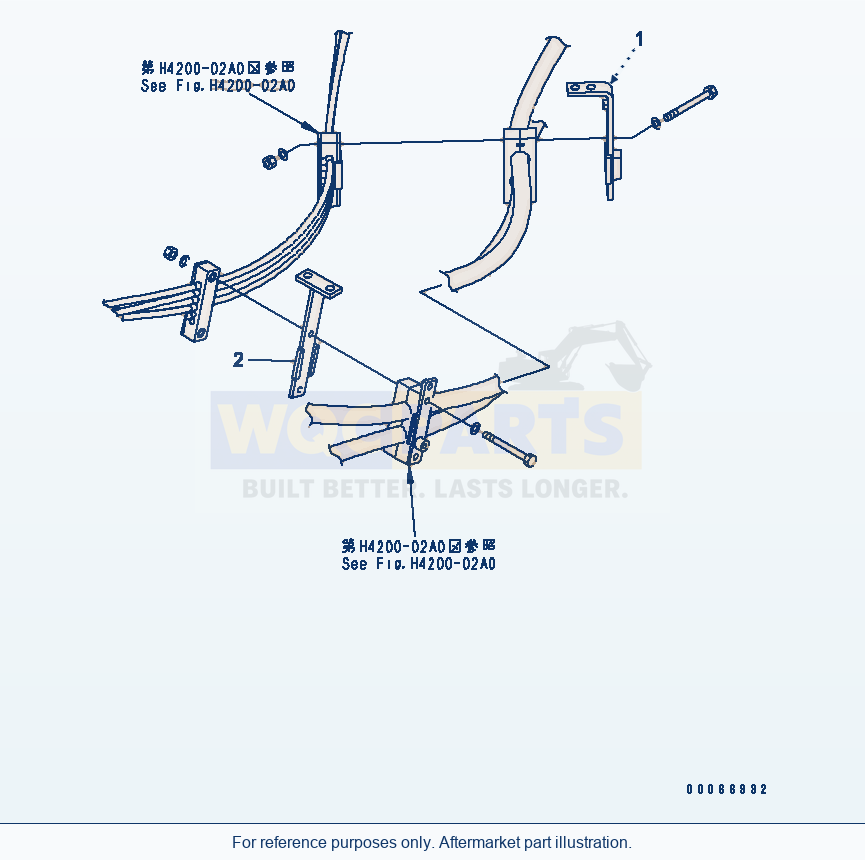 Komatsu WA200-6 Hydraulic Piping (Plate) parts diagram