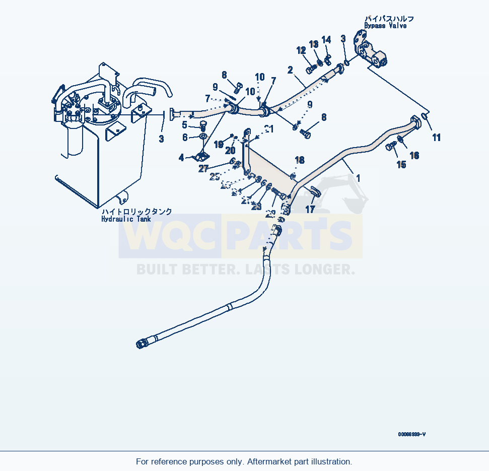 Komatsu WA200-6 Hydraulic Piping (Return Line) parts diagram