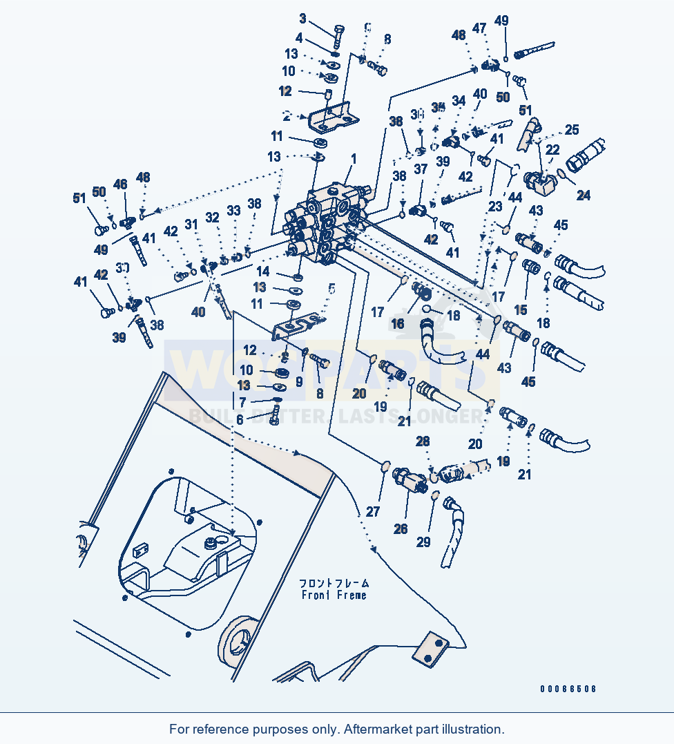 Komatsu WA200-6 Main Valve (For 3-Spool Valve And E.C.S.S.) parts diagram