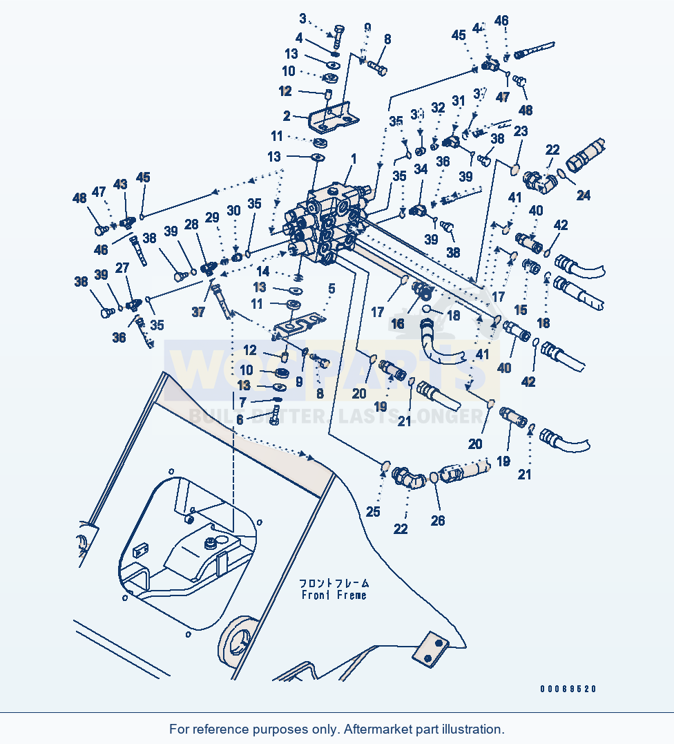 Komatsu WA200-6 Main Valve (For 3-Spool Valve) parts diagram