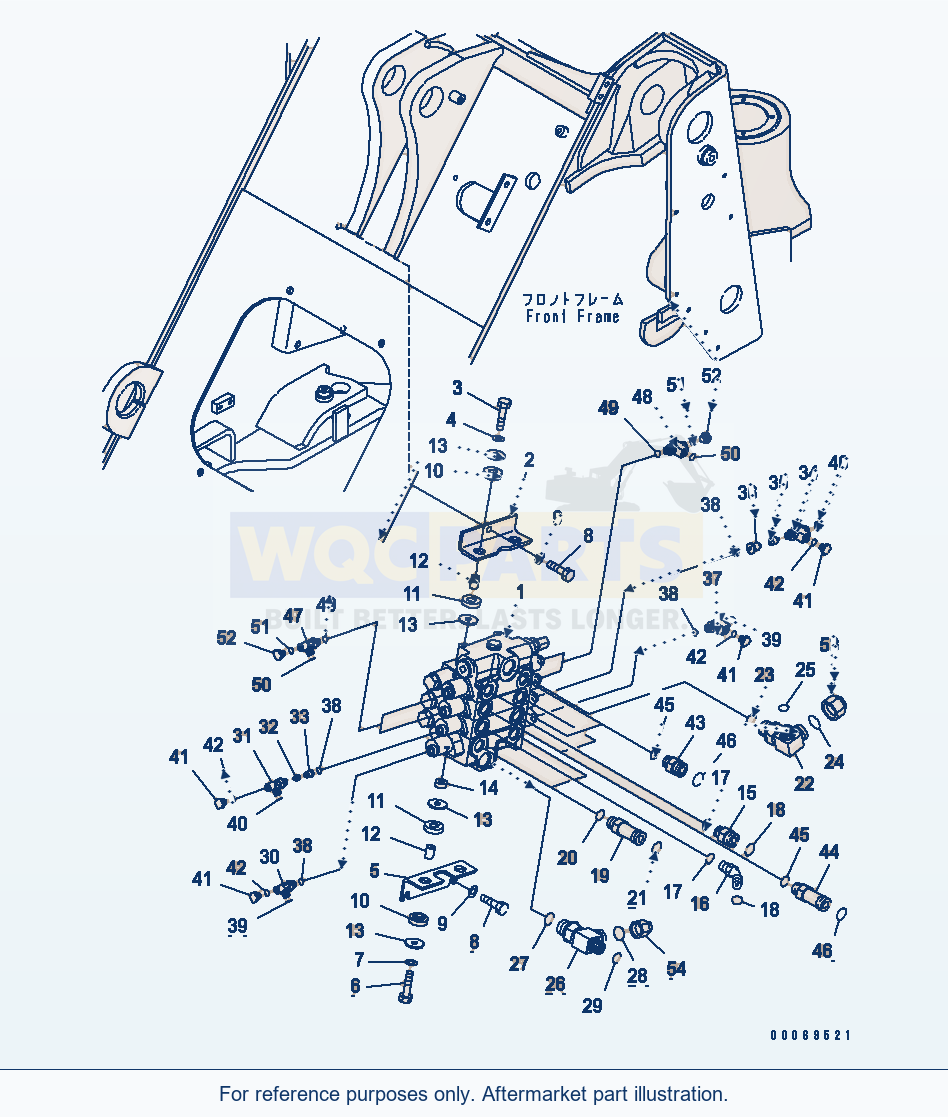 Komatsu WA200-6 Main Valve (For 4-Spool Valve) parts diagram