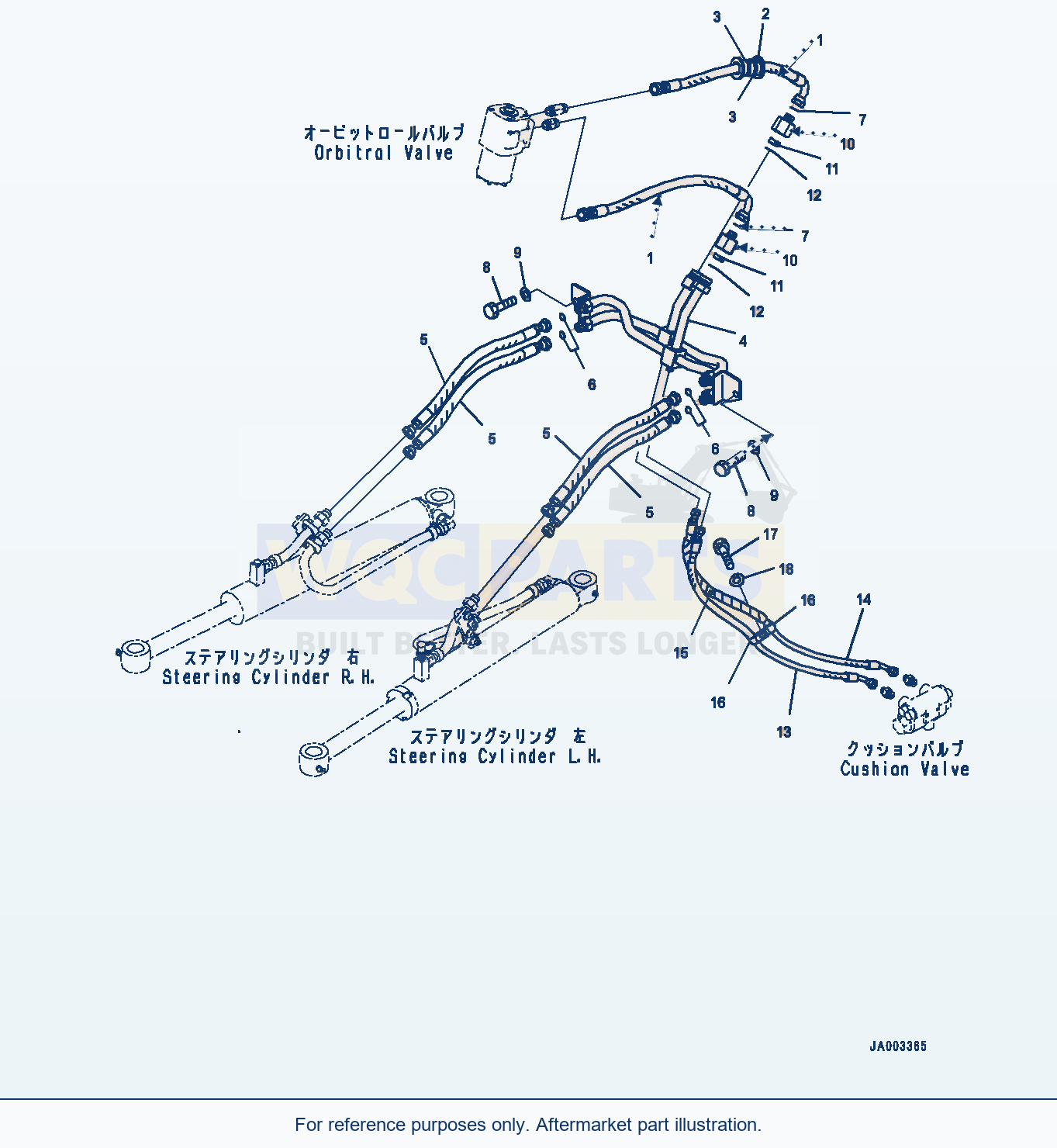 Komatsu WA200-6 Steering Hydraulic Piping Circuit (#C10001-) parts diagram