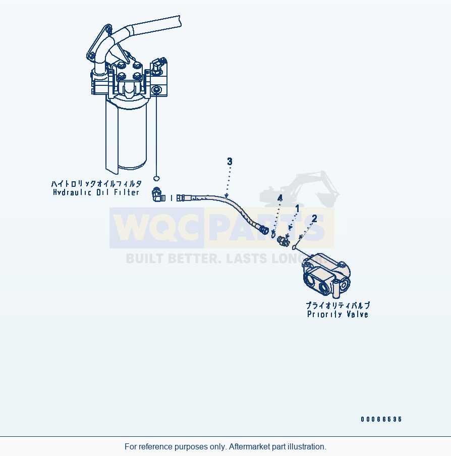 Komatsu WA200-6 Steering Valve (Steering Drain Line) parts diagram