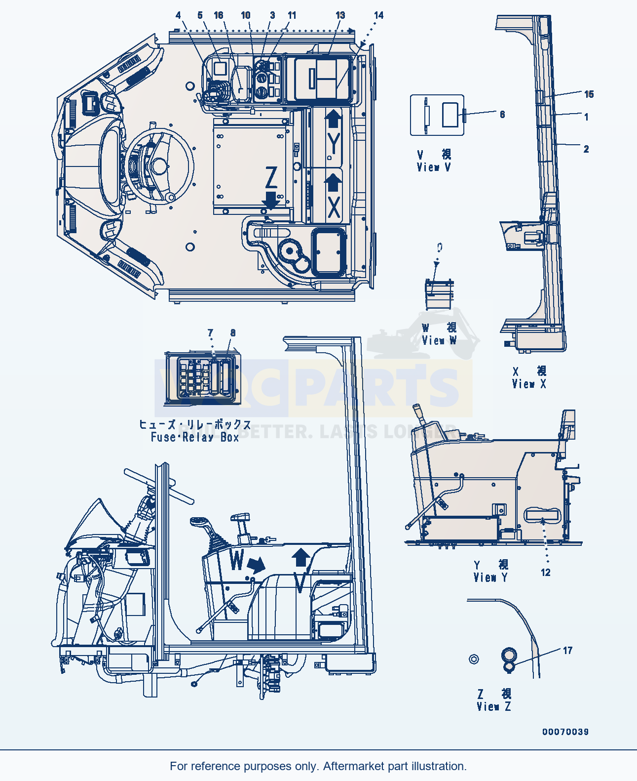 Komatsu WA200-6 Marks And Plates Floor Decal (#C10001-) parts diagram