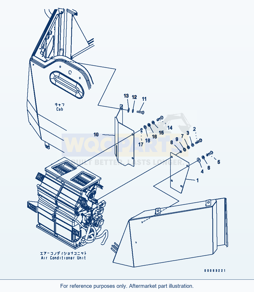 Komatsu WA200-6 Air Conditioner And Heater (Cover) parts diagram