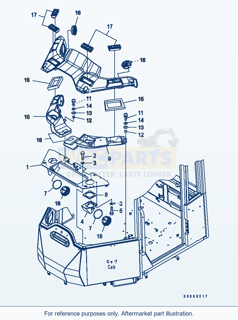 Komatsu WA200-6 Air Conditioner And Heater (Duct) parts diagram