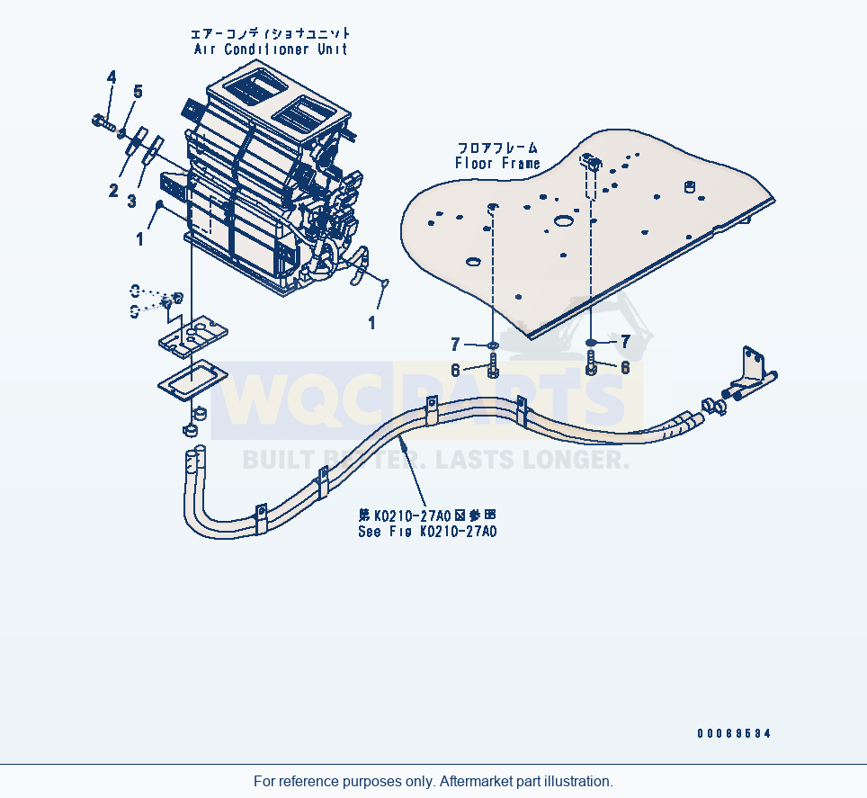 Komatsu WA200-6 Air Conditioner Piping (For Heater) parts diagram