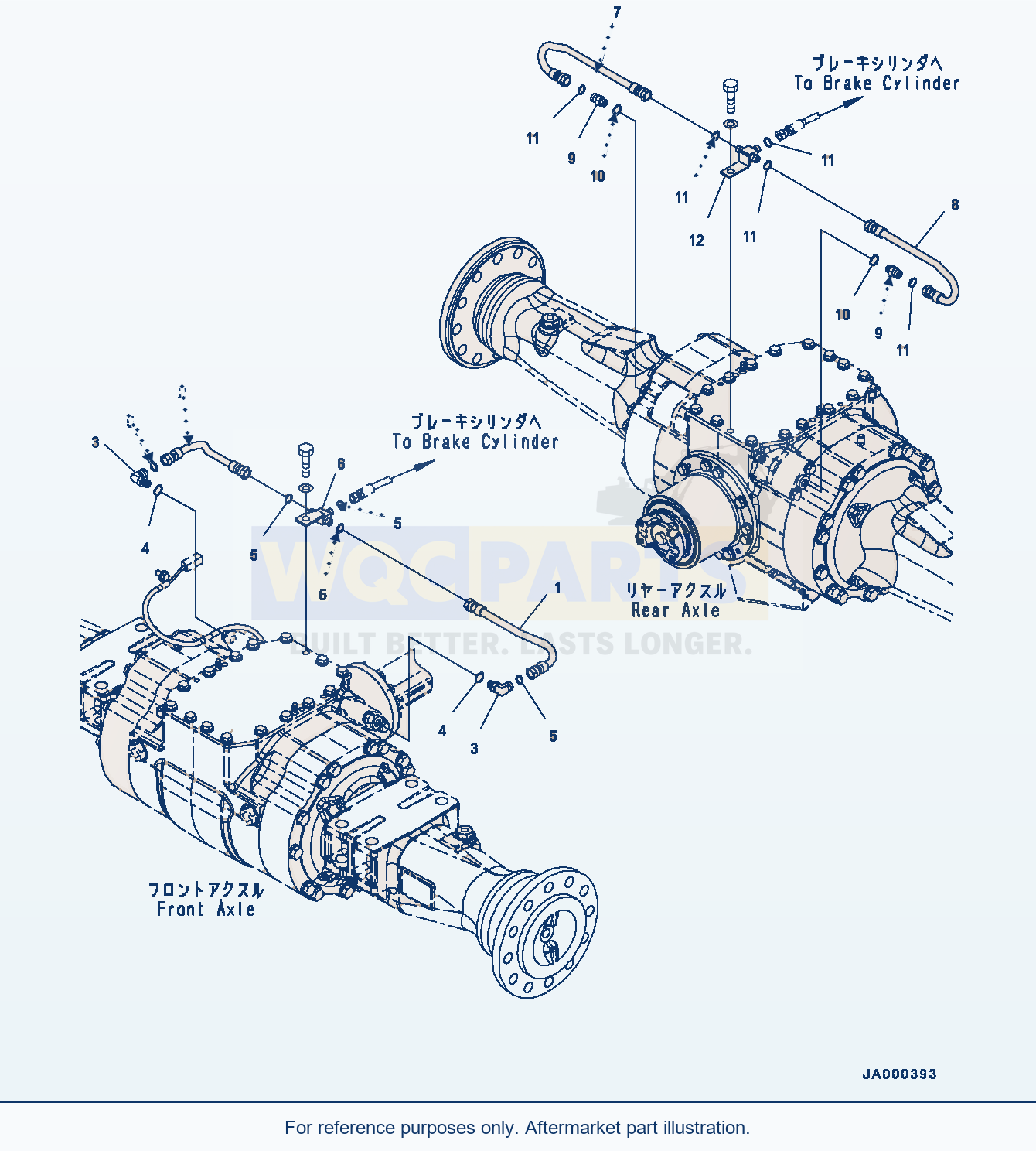 Komatsu WA200-6 Brake Piping (#70001-) Serial 70001-UP parts diagram