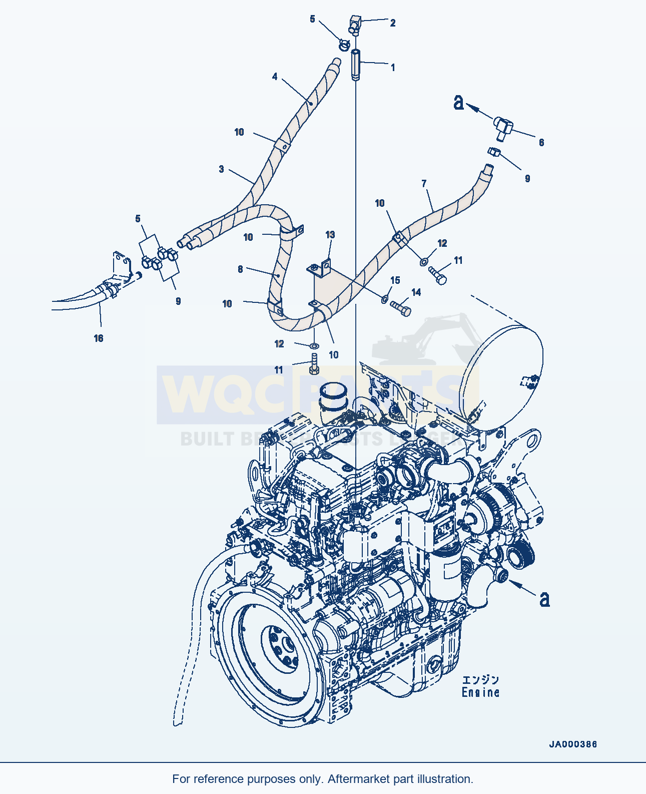 Komatsu WA200-6 Cab Heater Piping (#70001-) Serial 70001-UP parts diagram