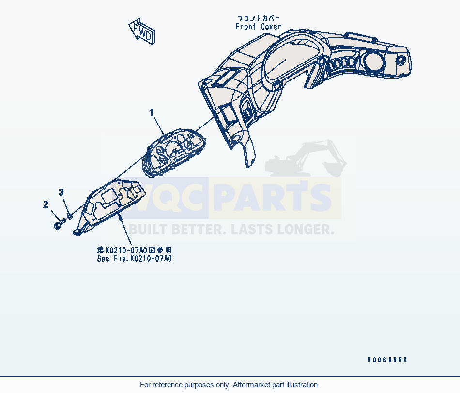 Komatsu WA200-6 Floor (Monitor) parts diagram
