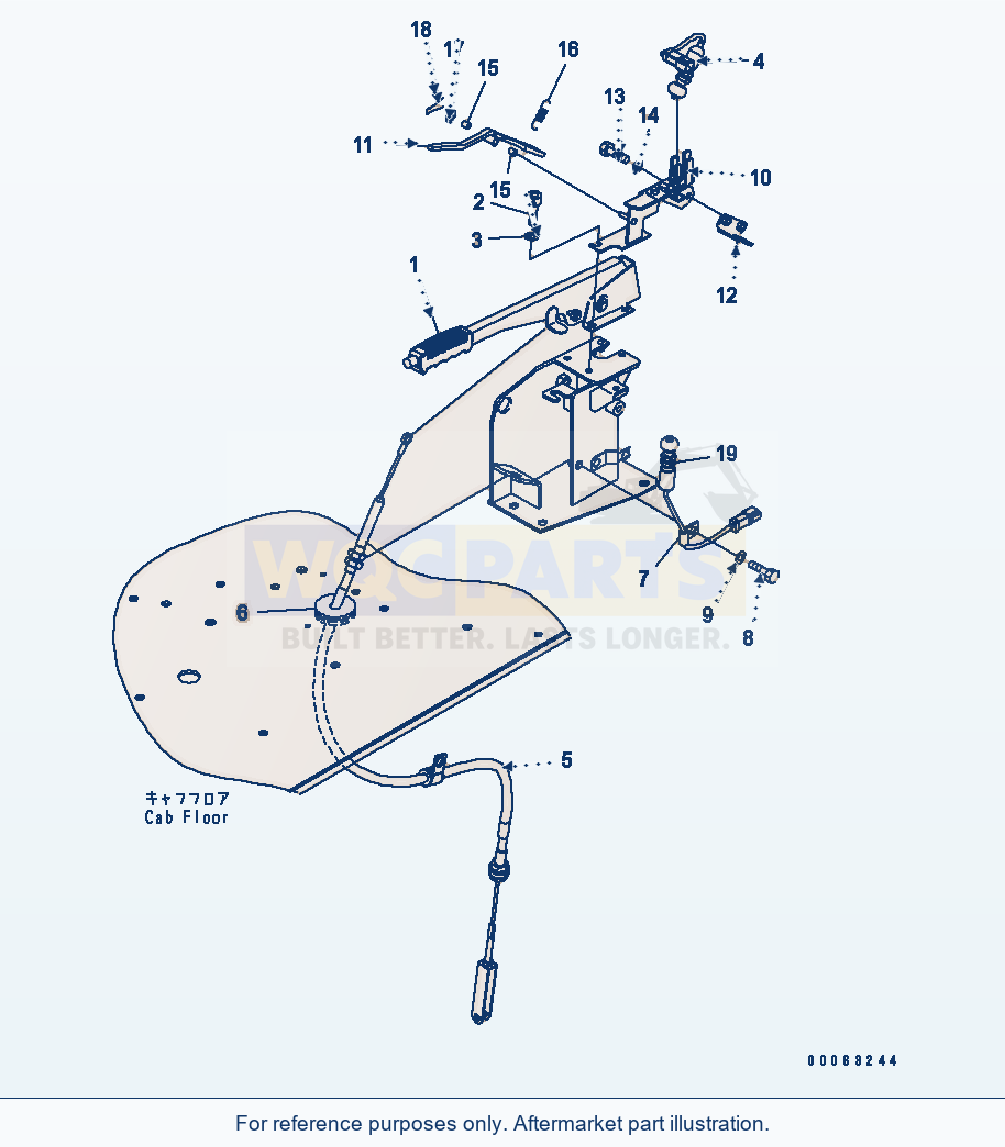 Komatsu WA200-6 Floor (Parking Lever) parts diagram