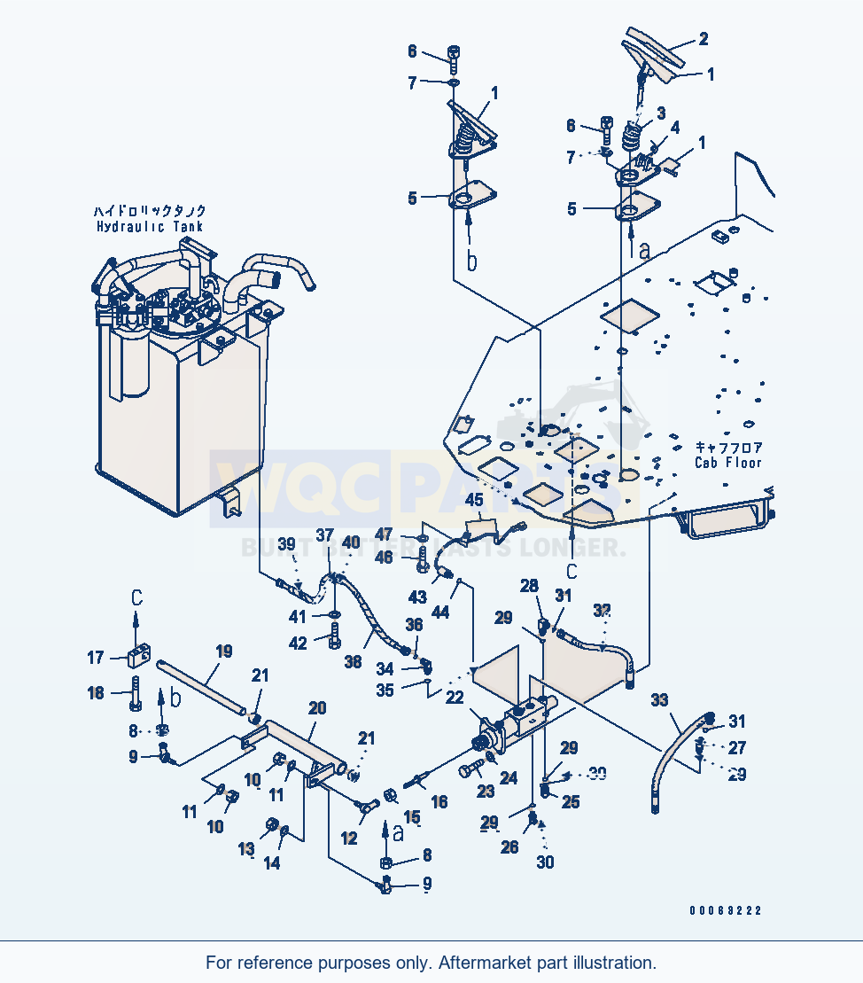 Komatsu WA200-6 Floor (Pedal And Lever) parts diagram