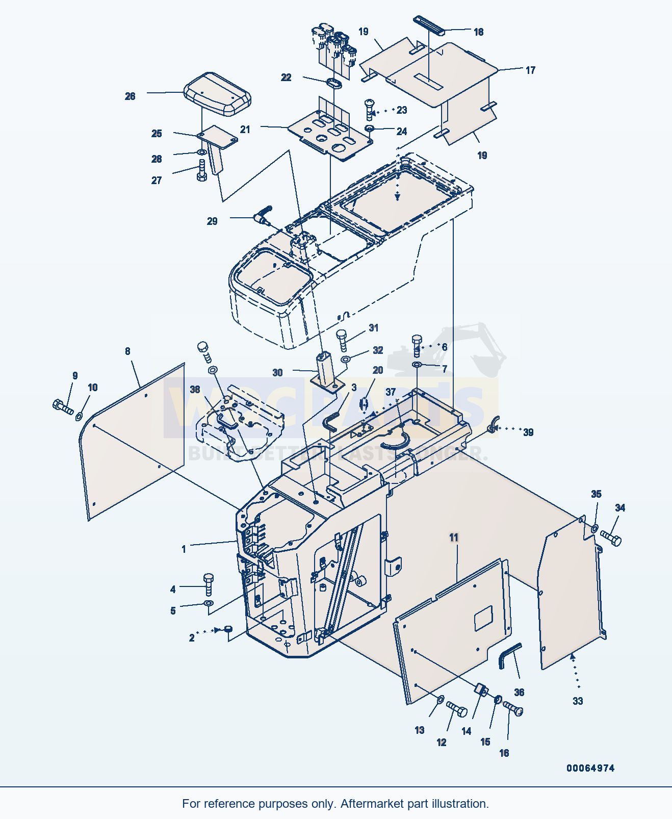 Komatsu WA200-6 Loader Control Unit Cap, Console Box (#C10001-) parts diagram